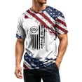 thumbnail image 4 of CIENVNSTG USA Flag Distressed Print T Shirt for Men 4th of July Themed Short Sleeve Crew Neck Casual Fit Patriotic Tee for Independence Day and Summer Daily Use White L, 4 of 5