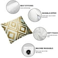 thumbnail image 4 of White and Gold Throw Pillow Covers Geometric Pillow Cases Square Decorative Cushion Covers for Sofa Couch Outdoor, 4 of 5