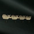 thumbnail image 4 of Mayrich Distressed Wood Whale 4 Hook Hanging Wall Rack 28 inches Long, 4 of 5