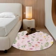thumbnail image 2 of Round Rug 3.3Ft Washable Non-Slip, Pink Spring Floral Circle Area Rugs for Living Room Bedroom, Flowers Botanical Elegant Pastoral Indoor Floor Mats Carpet Runner for Home Decor Aesthetic, 2 of 8