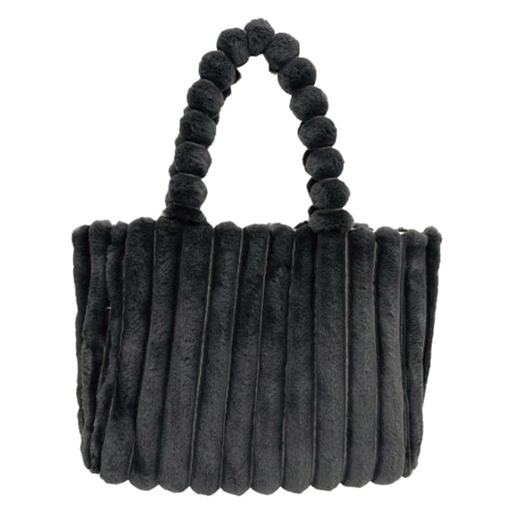 Women Large Capacity Furry Tote Bag High End Plush Shoulder Handbag