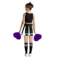 thumbnail image 2 of Alvivi Kids Girls Schoolgirls Cheer Leader Costume Cheerleading Team Uniform Dance Crop Top with Skirt Pom Poms Socks Black 5-6, 2 of 5