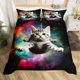 thumbnail image 1 of Funda Nórdica Niñas Microfibra 3pc 90 "x90" 3D Digital Cat Bedding Quilt, 1 of 5