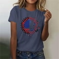 thumbnail image 5 of Women's T-shirts Short Sleeves Round Neck Simple Graphic Pattern Lightweight Soft Tops T-shirts for Independence Day Fourth of July Women's Beach Outfits Ship in 2 Days, 5 of 7