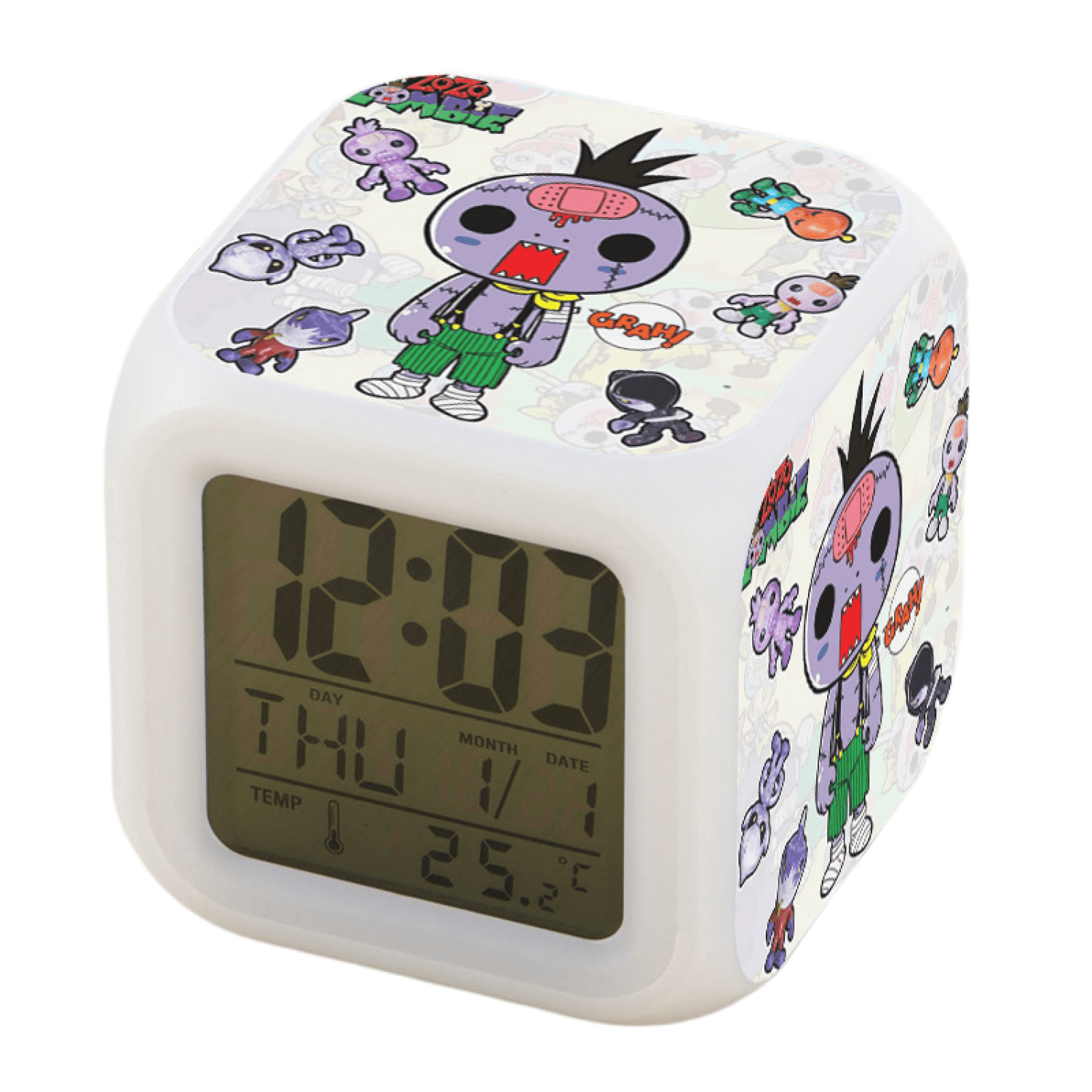 JUSTUP Anime Alarm Clock for Kids Room, LED Digital Bedroom Alarm Clock