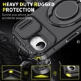thumbnail image 4 of Decase for Apple iPhone 16e 2024, Hard Plastic Shell Phone Case, Compatible with Mag Safe Accessories, with Phone Ring Grip Holder Kickstand/Slide Camera Cover,Rugged Shockproof Cover,Black, 4 of 10