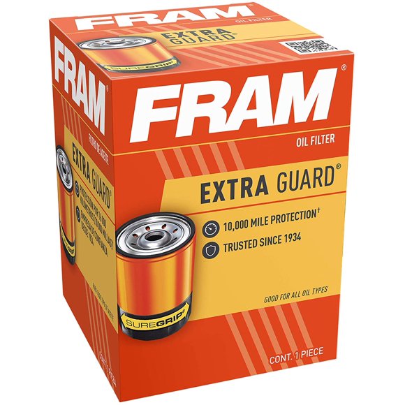 FRAM Extra Guard PH4967, 10K Mile Change Interval Spin-On Oil Filter, black