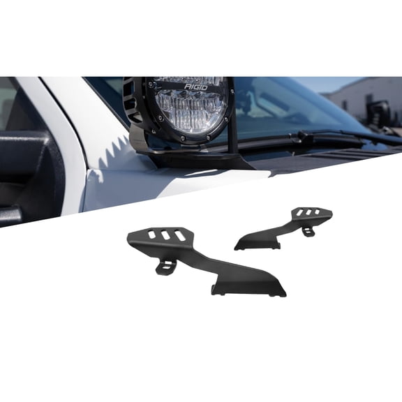 Addictive Desert Designs 2023 Ford Super Duty F-250/F-350 Ditch Light Brackets * Hammer Black Steel Mounts