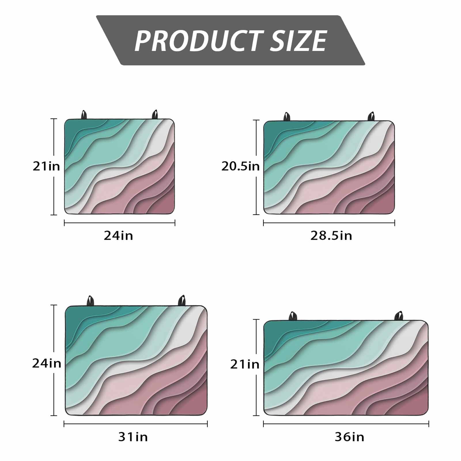 Green Ombre Stove Top Cover for Electric Stove, Heat-proof & Non Slip Glass Top Stove Cover Protector, Modern Geometric Abstract Dark Red Cream Kitchen Flat Cooktop Rubber Mat 24x21 Inches