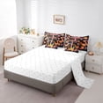 thumbnail image 5 of Homewish Country Fungus Mushroom 7 Pieces Bedding Comforter Set,Colorful Cartoon Flower Full Bedding Set,Orange Black Fitted Sheet Flat Sheet For Children,Breathable Home Decor Reversible, 5 of 8