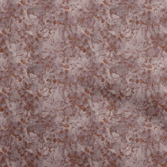 oneOone Cotton Silk Maroon Fabric Abstract Floral Fabric For Sewing Printed Craft Fabric By The Yard 42 Inch Wide-1ra
