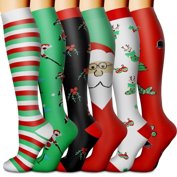 6 Pairs Copper Compression Socks for Women & Men Circulation 15-20 mmHg - Better Blood Flow, Swelling , Best Support for Medical, Running, Nursing