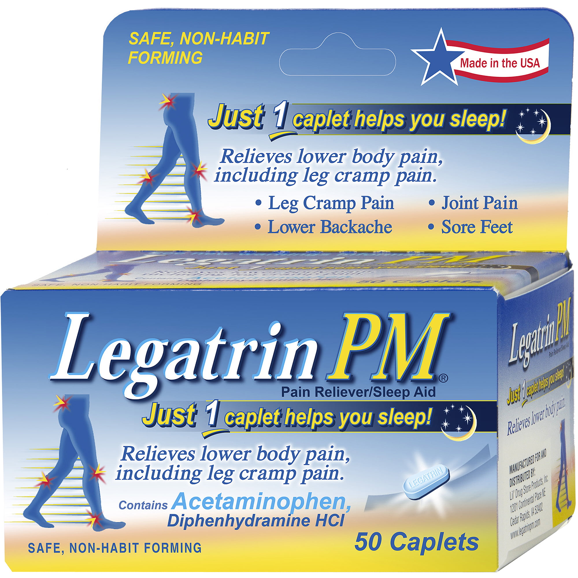 lil drug store products legatrin pm pain reliever/sleep aid, 50 ea