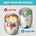 thumbnail image 4 of 12oz Stemless Wine Tumblers Beige Christmas Tree Pattern Vacuum Insulated Stainless Steel Travel Tumbler Cups Mug with Lid and Straw for Champaign,Cocktail,Beer with Cleaning Brush, 4 of 5