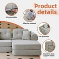 thumbnail image 5 of 104" Boneless Couch, Cloud Couch with L-Shape Chaise, Sectional Couches for Living Room, Compressed Modern Sofa with Deep Seat, Chenille Memory Foam Couch, No Assembly Required, Light Grey Couch, 5 of 11
