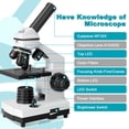 thumbnail image 2 of Microscope for Students and Kids, 100-2000x Magnification Powerful Biological Educational Microscope with Operation Accessories, Slides Set, Phone Adapter, Wire Camera Shutter & Backpa, 2 of 6