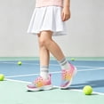 thumbnail image 3 of FUNCOO PLUS Kids Athletic Sneakers Girls Lace Up Walking Shoes Toddler Glitter Breathable Outdoor Running Shoe, Heart, Size 13, 3 of 8