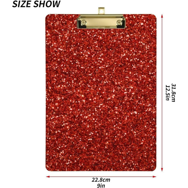 Dreamtimes Red Glitter Texture Clipboard Acrylic Standard A4