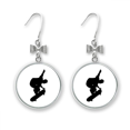 thumbnail image 1 of Sports Jumping Skateboard Player Bow Earrings Drop Stud Pierced Hook, 1 of 3
