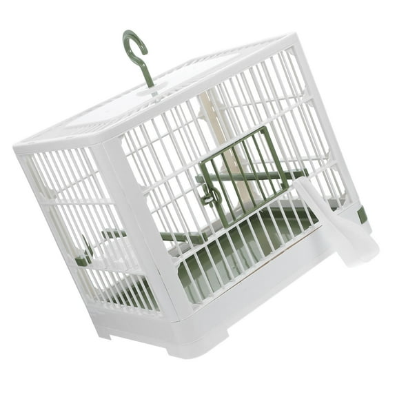 COMPUKAS Foldable Portable Travel Cage with Stand, ABS Material Parakeet Carrier for Birds and Small Pets