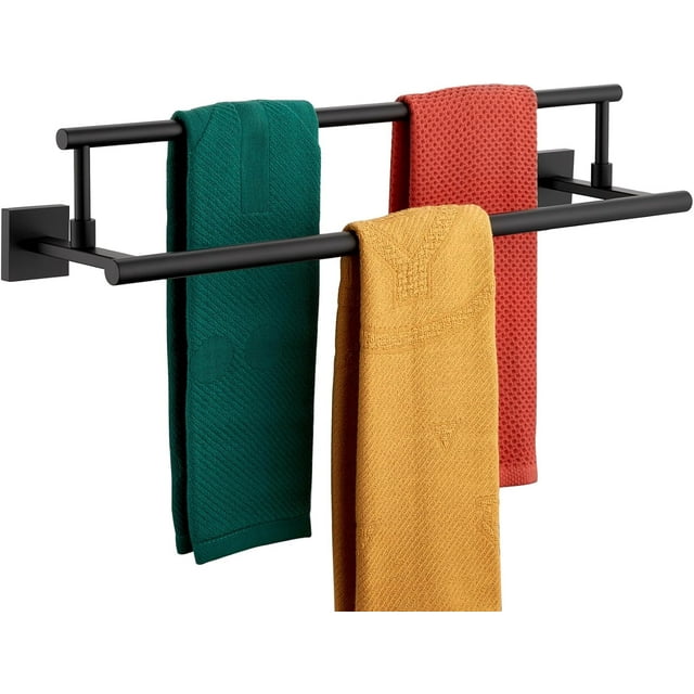 Bathroom Towel Bars Double Towel Rails Matte Towel Holder for Kitchen Garage Wall Mount Stainless Steel BBKL
