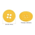 thumbnail image 2 of Uxcell 10Pcs 24L Sewing Buttons 5/8"(15mm) Resin Round Flat 4-Hole Craft Buttons for Sewing Clothing DIY, Yellow, 2 of 5