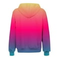 thumbnail image 6 of Women's Multicolor Striped Front Zip Hoodie Long Sleeve Casual with Pockets Comfy Top, 6 of 6