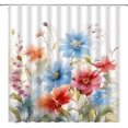 thumbnail image 2 of Cute Daisy Floral Shower Curtain - Durable Washable Fabric, 72x72 Inch, Perfect for Fresh and Inviting Bathrooms, Adds a Touch of Springtime Charm and Vibrancy, 2 of 4