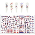 thumbnail image 5 of 4th of july nail decals stickers, self adhesive independence day patriotic american flag diy design nail art decorations (8 sheets), 5 of 6