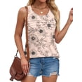 thumbnail image 4 of Fantaslook Pleated Tank Tops for Women Dressy Casual Sleeveless Blouses Floral Summer Tops, 4 of 10