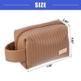 thumbnail image 4 of Vocoste Faux Leather Makeup Bag Make Up Organizer Bag Toiletry Bag Brown 7.09"x2.95"x4.92", 4 of 7