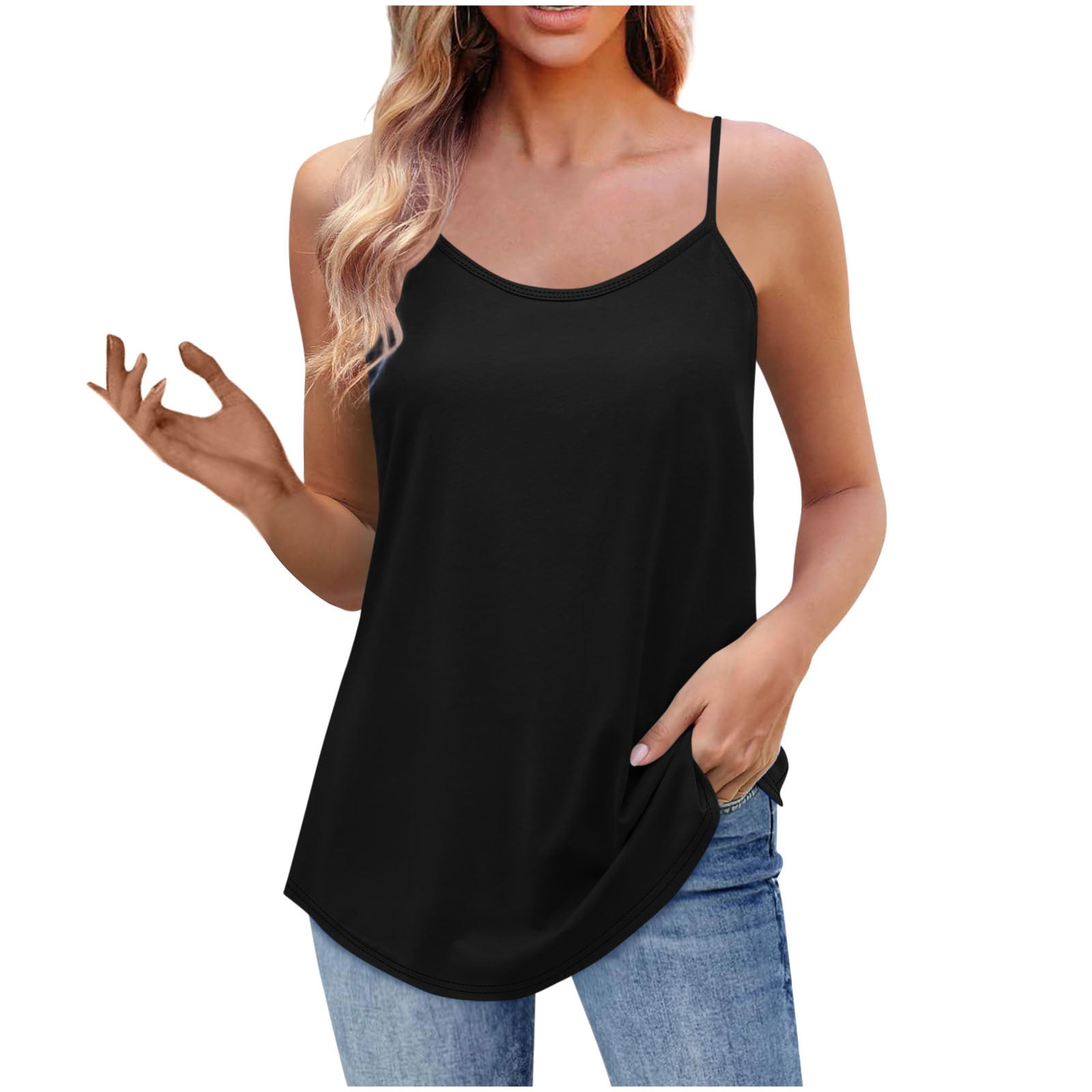 Women’s Casual Spaghetti Strap Tank Top Sleeveless Loose Fit Camisole for Summer Daily Wear