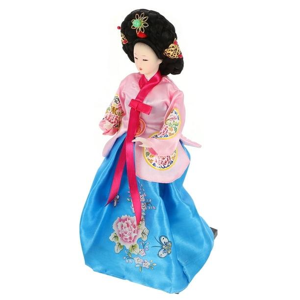 Figura de Hanbok Coreano Figura de Muñeca Hanbok Coreana Decoración de Muñeca Hanbok Tradicional Coreana