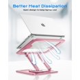 thumbnail image 4 of Soporte para laptop LOXP ajustable, giratorio 360°, plegable, para 10-16", rosa, 4 of 6