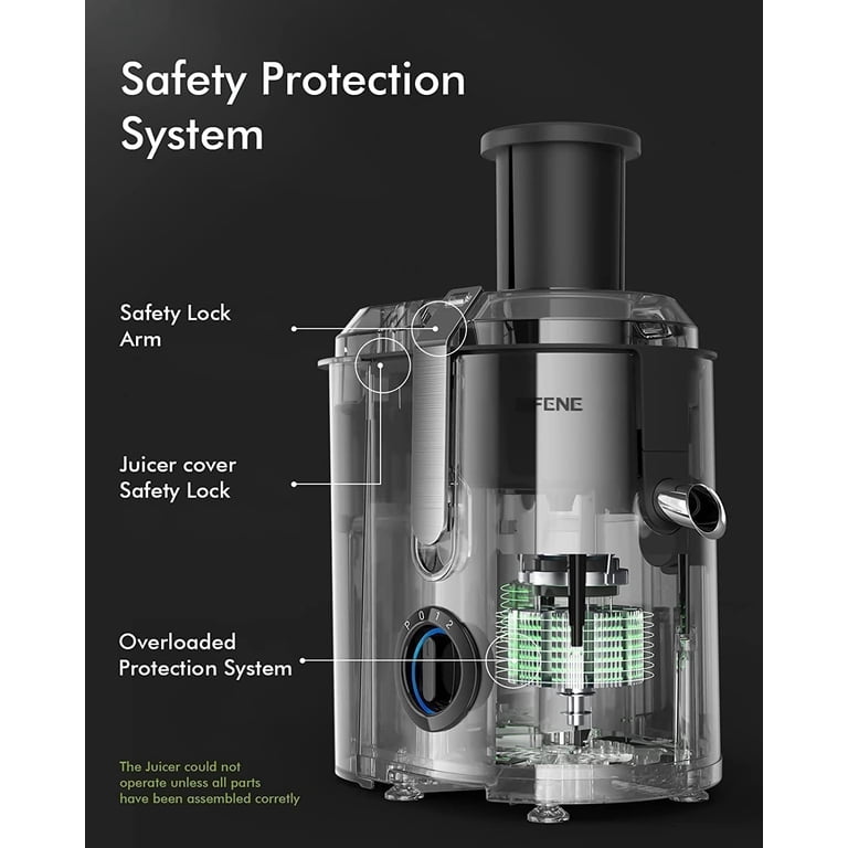 SiFENE 800W Centrifugal Juicer with 3-Inch Wide Chute photo 4