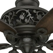 Hunter 54 inch Indoor Ceiling Fan with LED Lights and Remote Control - Standard Mount Bronze Ceiling Fan, 5 Blades, For Bedroom, Living Room, or Kitchen, Quiet - Promenade 59546, Brittany Bronze