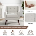 thumbnail image 3 of UIXE Modern Accent Chair Set of 2 Indoor Upholstered Armchair for Living Room Comfy Arm Chair Single Sofa, Beige, 3 of 6