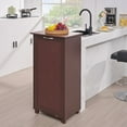 thumbnail image 2 of VECELO Kitchen Trash Can Cabinet, 10-13 Gallon Wooden Tilt Out Storage Can Holder Garbage Recycling Cabinet, Brown, 2 of 9