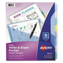 Avery Write and Erase Pocket Dividers, 8-Tab Set (16177)