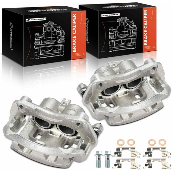 A-Premium Disc Brake Caliper Assembly with Bracket Compatible with Nissan Frontier 2005-2019 Pathfinder 2005-2012 Front Side 2-PC Set