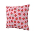 thumbnail image 2 of Wukai Hand Drawn Strawberry Premium Polyester Fleece Pillow Covers with Hidden Zipper Closure,Luxuriously Soft and Durable-18"x18", 2 of 7