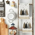 thumbnail image 6 of SOME THING Beige Brown Xmas Trees Christmas Kitchen Towels Dish Towels, 18x26 Inch Buffalo Plaid Daily Winter Decoration Hand Towels Set of 2, 6 of 6