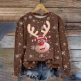 thumbnail image 2 of Futezty Christmas Sweatshirts for Women Novelty Funny Santa Xmas Tree Graphic Pullover Tops Loose Casual Fleece Shirts, 2 of 4