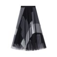 thumbnail image 2 of KOMOO Women Tutu Tulle Skirt Plaid Print Elastic High Waist Layered Midi Skirt Floral Lace Embroidery Mesh A-Line Skirt, 2 of 6