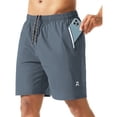 thumbnail image 2 of Resicozy Mens Athletic Running Shorts with Pockets Gym Workout Shorts Quick Dry Lightweight Sports Basketball Exercise Tennis Dark Gray XL, 2 of 9