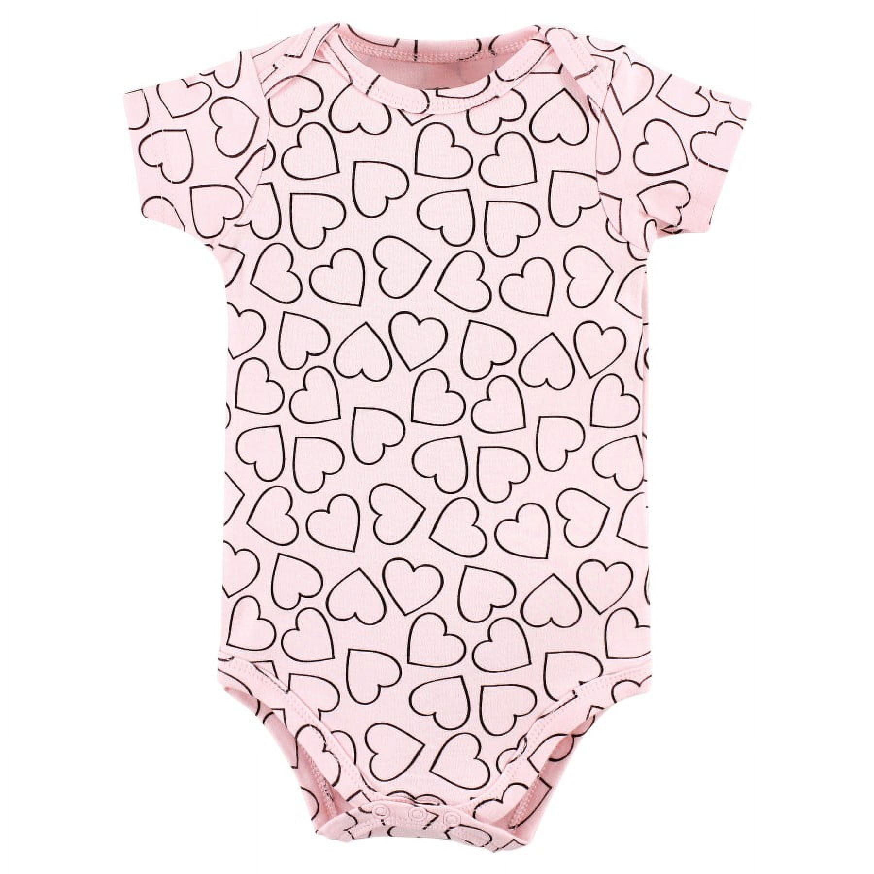Hudson Baby Short Sleeve Bodysuits, 5-Pack, Newborn- 24 Months