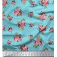 thumbnail image 1 of Soimoi Modal Satin Fabric Leaves & Floral Decor Fabric Printed Yard 42 Inch Wide, 1 of 3