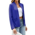 thumbnail image 3 of QAFOPEH Women Open Front Long Sleeve Work Office Lightweight Suit Blazer With Pockets, 3 of 4