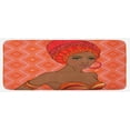 thumbnail image 1 of African Kitchen Mat, Portrait of Woman in Dress Zulu Inspired Graphic Print, Plush Decorative Kitchen Mat with Non Slip Backing, 47" X 19", Scarlet Umber, by Ambesonne, 1 of 1