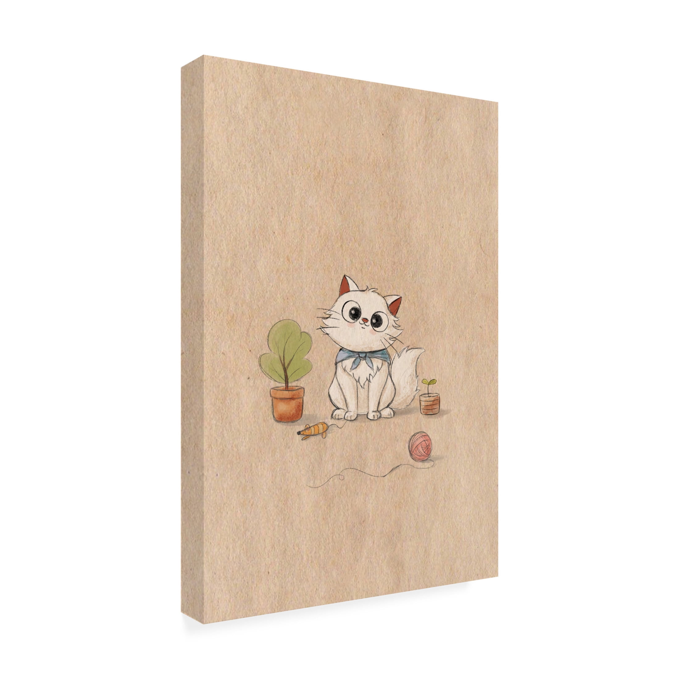 Trademark Fine Art Xuan Thai Kawaii Cat Canvas Wall Art